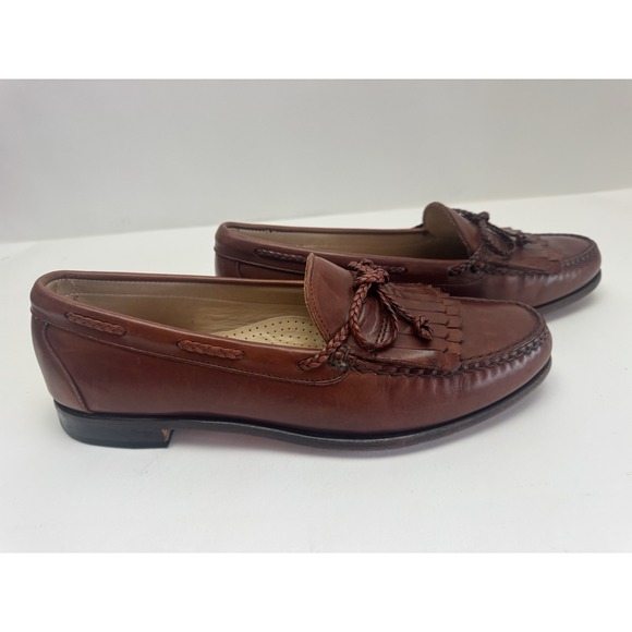 Allen Edmonds Woodstock Brown Kiltie Slip On Loafers Dress Casual Shoes 11.5 D